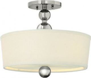 Hinkley Lighting 3441PN 3 Light Semi Flush Ceiling Fixture from the Zelda Collection, Polished Nickel: Close To Ceiling Light Fixtures: Industrial & Scientific