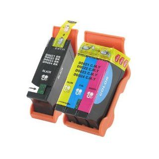 2 Pack Compatible Dell Series 21 Y498D (GRMC3) Black and Y499D (XG8R3) Color Printer Ink Cartridge SET for Dell All In One Printers P513w P713w V313 V313w V515w V715w  1 Black and 1 Tri Color: Electronics