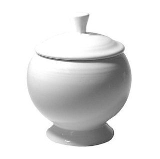 Fiesta White 498 9 Ounce Covered Sugar Bowl: Kitchen & Dining