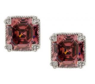 Judith Ripka Sterling 6.0ct Pink Diamonique Earrings with Heart Details —