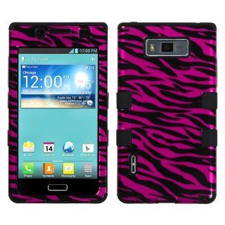 MYBAT Zebra Skin Hot Pink/Black (2D Silver)/Black TUFF Hybrid Phone Protector Cover for LG US730/Splendor /Venice /L86c/Optimus Snowtime: Cell Phones & Accessories