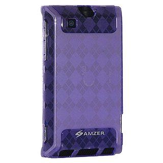 Amzer Luxe Argyle Skin Case for Motorola DEVOUR A555   Purple: Cell Phones & Accessories