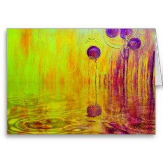 Orange Reflection Orange and Red Abstract Art Greeting Cards