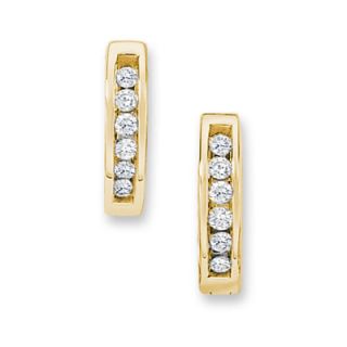 diamond huggie hoop earrings in 10k gold $ 289 00 add to bag send a