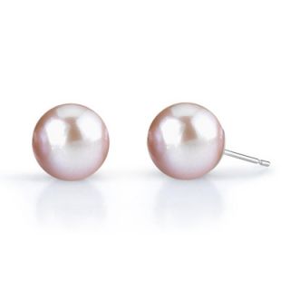 0mm Pink Cultured Freshwater Pearl Stud Earrings in 14K White Gold