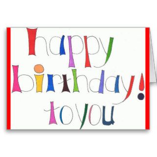 Happy Birthday Colorful Doodle Art Note Cards