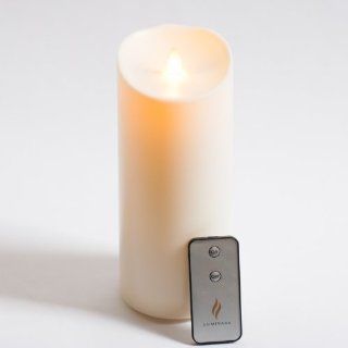 Luminara Ivory Outdoor Moving Wick Flameless Candle   Remote Included   9" : Patio, Lawn & Garden