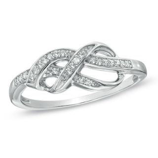 Diamond Accent Infinity Ribbon Ring in 10K White Gold   Zales