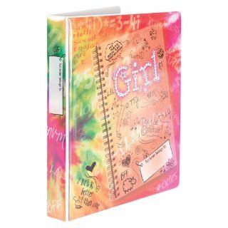 Office Impressions Durable 1 Inch Round Ring Fashion Binder with 2 Interior Pockets, Girl Design, with Free SillyBandz, 8.5 x 11 Inches (82230) : Office Products