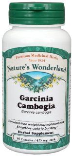 Nature's Wonderland Garcinia Cambogia Herbal Supplement Capsules, 425 mg, 60 Count Bottles (Pack of 3) Health & Personal Care