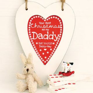 personalised daddy 1st christmas heart by birdyhome