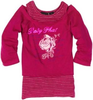 Baby Phat   Kids Girls 7 16 Rose Graphic Top, Dark Pink, Small Fashion T Shirts Clothing