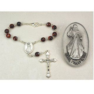 Catholic & Religious Divine Mercy Auto Rosary and Auto Visor Clip Set, Car Vehicle in Box.: Jewelry