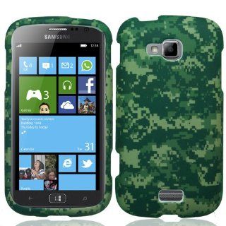 p2s88 Green Camo Design Snap on Rubberized Hard Skin Phone Cover Case for Samsung ATIV Odyssey i930: Cell Phones & Accessories