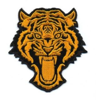 Embroidered Iron On Patch   Vicious Orange Tiger 4" x 3.75" Patch: Clothing