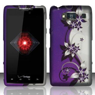 Importer520 Rubberized Snap On Design Hard Skin Case Cover for For Motorola Droid RAZR Maxx HD 4G XT926M Purple/Silver Vines: Cell Phones & Accessories