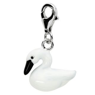 enameled swan charm in sterling silver orig $ 47 00 now $ 39 95 take