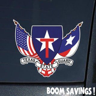 US Army Texas State Guard Dual Flags () 6" Decal Sticker: Automotive