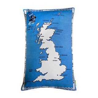 map of britain vintage cushion by hunted and stuffed