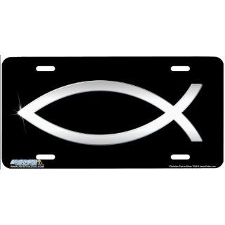 532 "Christian Fish in Silver" Christian License Plate Car Auto Novelty Front Tag by Jason Fetko from Airstrike: Automotive
