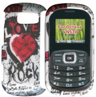 Rock & Love LG Octane VN530 Verizon Case Cover Phone Hard Cover Case Snap on Faceplates: Cell Phones & Accessories
