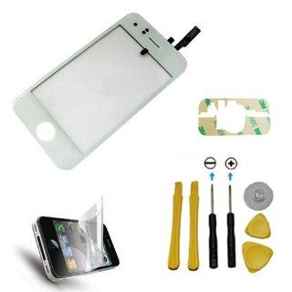 YB Planet iPhone 3G Digitizer Glass Screen Replacement WHITE + Screen Protector + 3M Pre Cut Adhesive + Complete Seven Piece Tool Kit: Cell Phones & Accessories