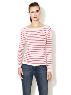 Striped Cashmere Boatneck Sweater by Mai Cashmere