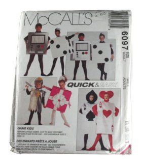 Mccall's 6097 Sewing Pattern Adult Costumes Game Kids Size Adult One Size: Clothing