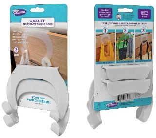 Just Solutions 2 Pack All Purpose Double Hook Over The Cabinet   Kitchen Towel Hooks