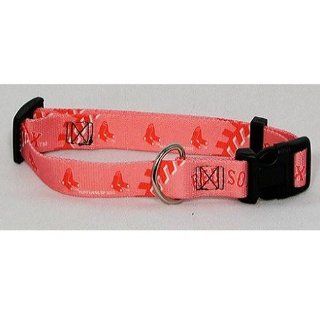 Boston Red Sox Pink Medium Adjustable Pet Dog Collar (Medium) : Pet Supplies