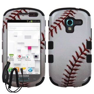 SAMSUNG GALAXY EXHIBIT T599 WHITE BASEBALL SPORT HYBRID COVER HARD GEL CASE + FREE CAR CHARGER from [ACCESSORY ARENA]: Cell Phones & Accessories