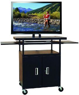 Buhl PLCAB5434E Flat Screen Monitor Cart with Cabinet and 34in to 54in Height Adjustment: Electronics