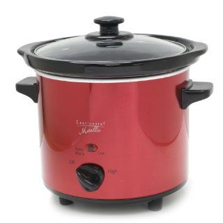 Continental Electric 3 Quart Round Metallic Red Slow Cooker: Kitchen & Dining