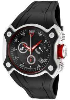Ducati CW0013  Watches,Mens Corse Chronograph Black Grid Textured Dial Black Rubber, Chronograph Ducati Quartz Watches