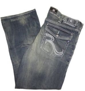 Rock & Republic Men's Henlee Bootcut Distressed Denim Blue Jeans at  Mens Clothing store: Rock And Republic