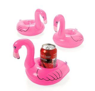 Inflatable pink flamingo coasters (1 dz): Toys & Games
