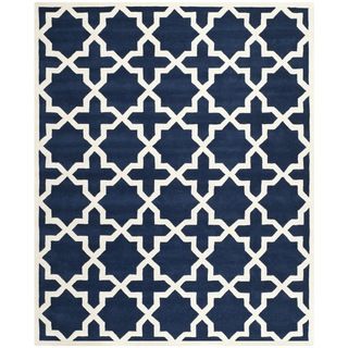 Safavieh Handmade Moroccan Chatham Dark Blue Geometric Wool Rug (8 X 10)