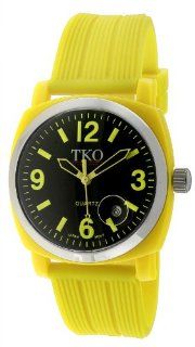 TKO ORLOGI Unisex TK561 YL Milano Jr. Yellow Plastic Case and Textured Rubber Strap Watch Watches