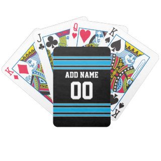 Black Blue Football Jersey Custom Name Number Deck Of Cards