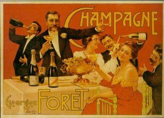 Champagne Party Foret French Vintage Poster Reproduction   Prints