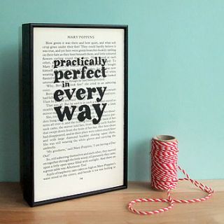 'practically perfect' mary poppins quote art by bookishly