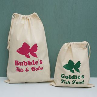 personalised fish storage bag by sparks clothing