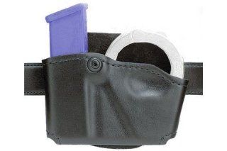Safariland 573 Open Top Paddle Magazine Pouch with Handcuff Case (STX Basketweave Black, Right Hand) : Gun Magazine Pouches : Sports & Outdoors