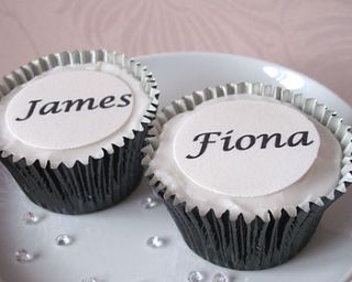 personalised wedding cupcake toppers by just bake