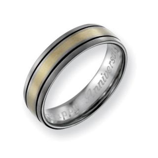Titanium with 14K Gold Inlay Wedding Band (27 Characters)   Zales
