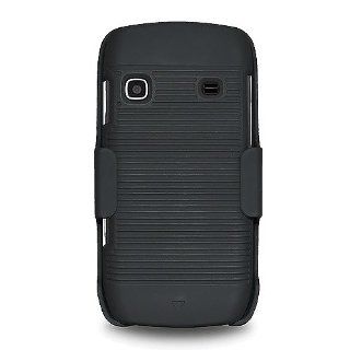 Amzer AMZ94030 Shellster Shell Case Holster Combo for Samsung Replenish SPH M580   1 Pack   Retail Packaging   Black: Cell Phones & Accessories