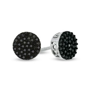 CT. T.W. Black Diamond Cluster Stud Earrings in Sterling Silver