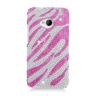 Pink Zebra Bling Gem Jeweled Crystal Cover Case for HTC One: Cell Phones & Accessories