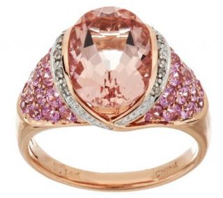Premier 4.30 ct tw Morganite & Pink Sapphire Ring, 14K Gold —