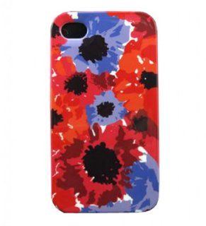FLETRONMALL 3 IN 1 SUMMER FLOWER PATTERN SKIN HARD CASE COVER FOR IPHONE 4 4G/4S RED: Cell Phones & Accessories
